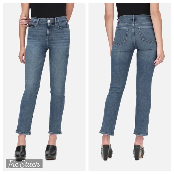 Frame Denim Jeans Frame Le High Straight Bestia Wash Stretch High